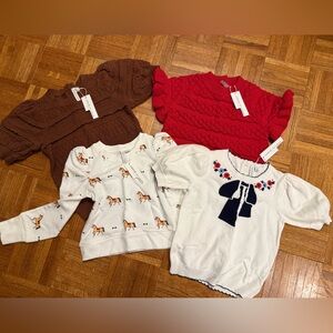 Janie and Jack Red, Brown, and White Kids Sweater Collection